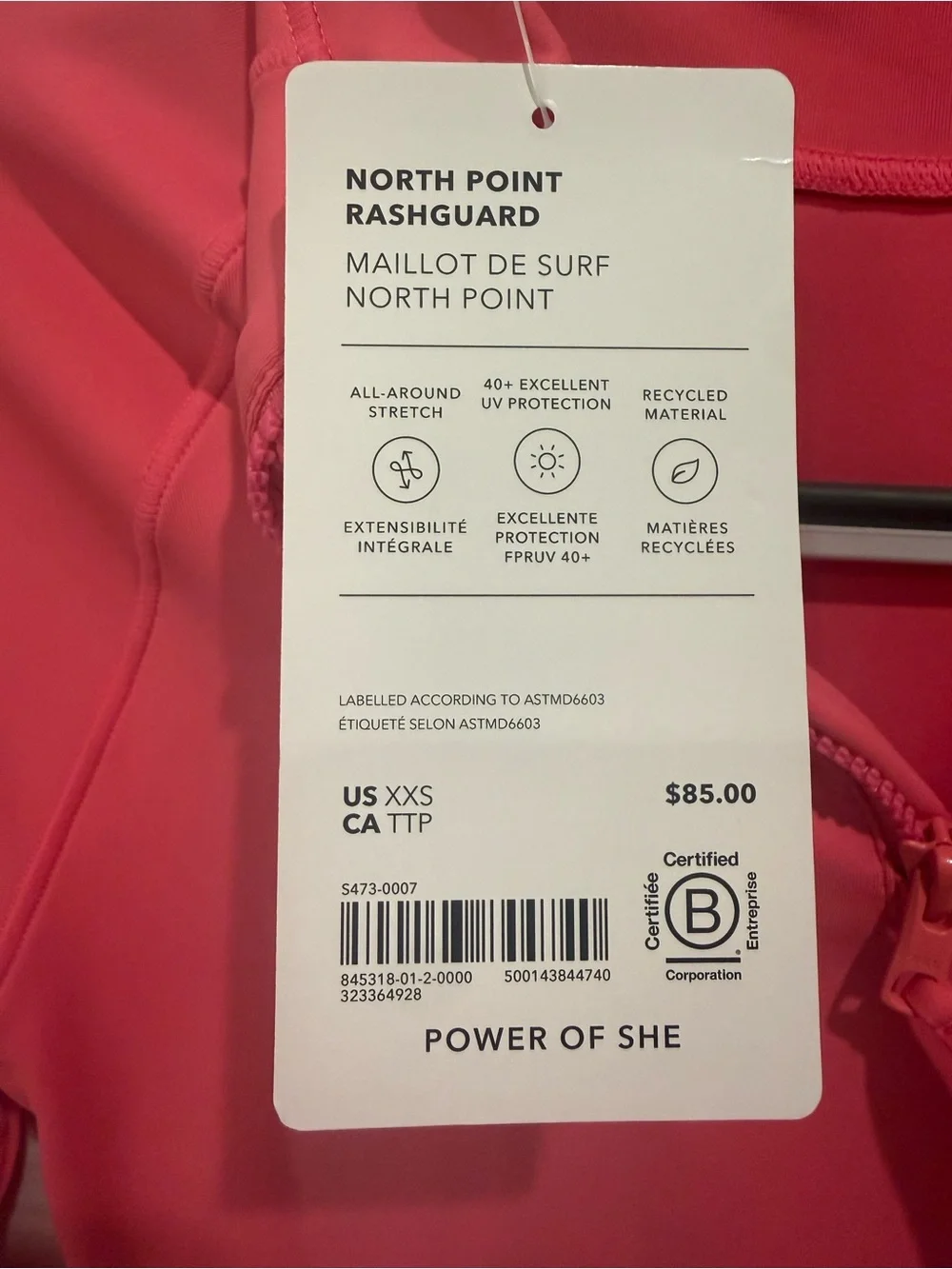 Athleta North Point Rash Guard Pink